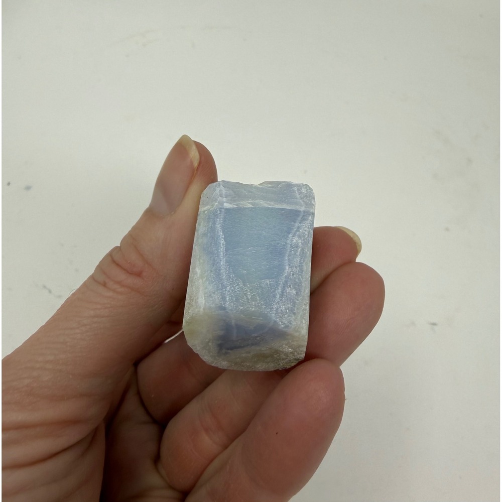 Set of 3 Blue Lace Agate & Aquamarine Crystal Rock Buddies Hand Carved Stone - Picture 3 of 12
